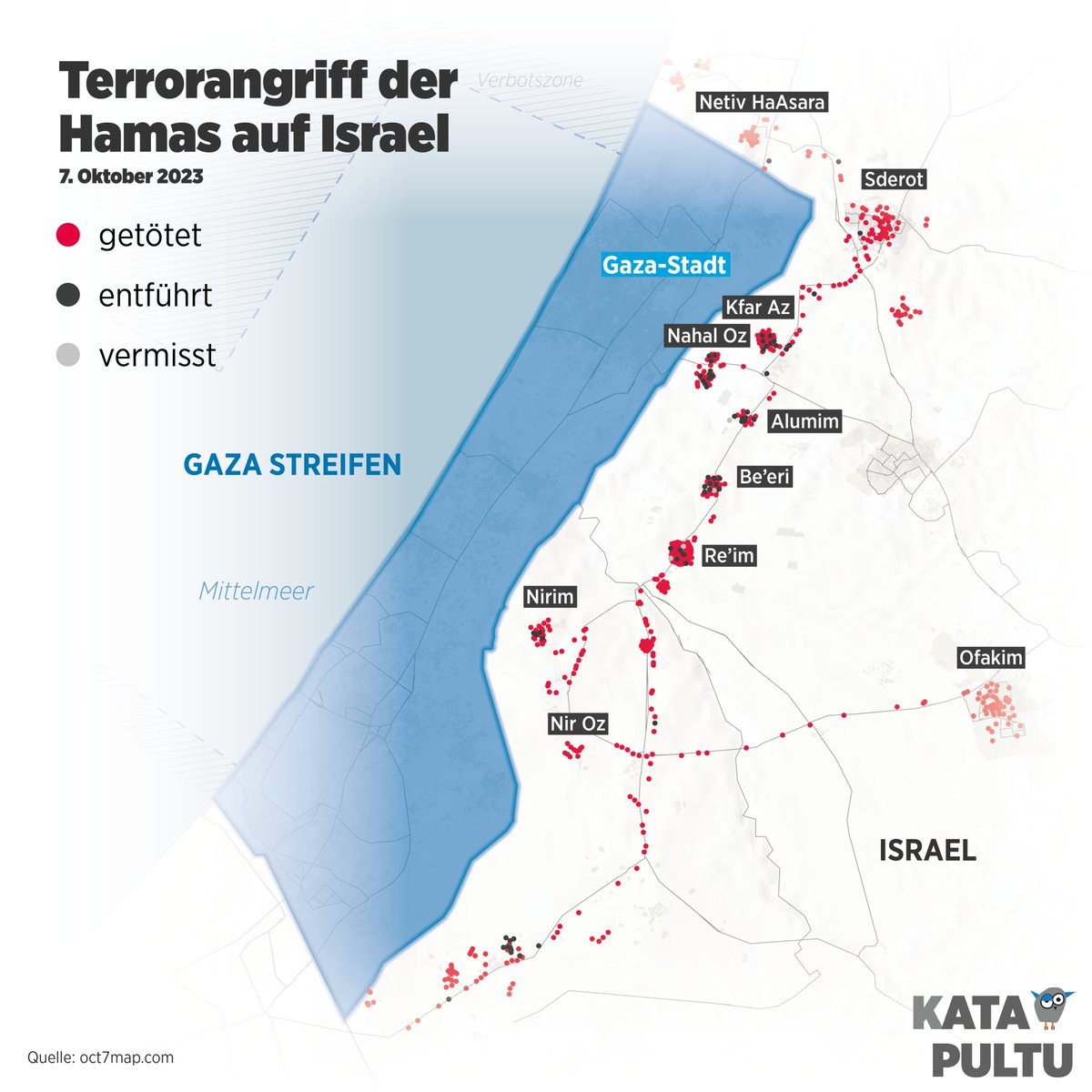 Terrorangriff der Hamas auf Israel
•
Am Morgen des 7. Oktober 2023 führte die Hamas eine Angriffswelle am Boden und in der Luft durch. Der Terrorangriff ist der größte an Juden begangene Massenmord seit dem Zweiten Weltkrieg.
•
katapultu-magazin.de/artikel/terror…