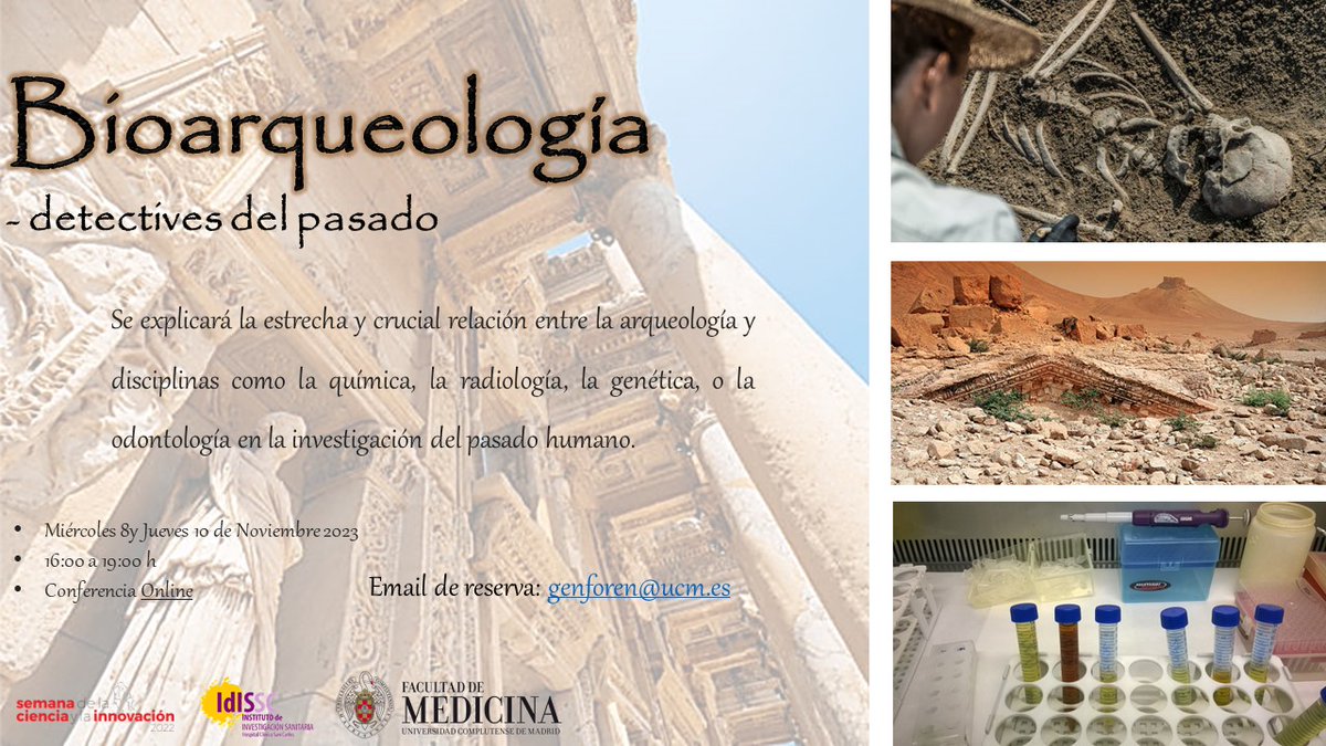 LAOF_EML's tweet photo. 📆 Este miércoles 8 de noviembre estaremos hablando de "Historias y huesos"🦴💀 en la Semana de la Ciencia y la Innovación. Apúntate y reserva tu plaza! https://t.co/Q55Bqh25Hh