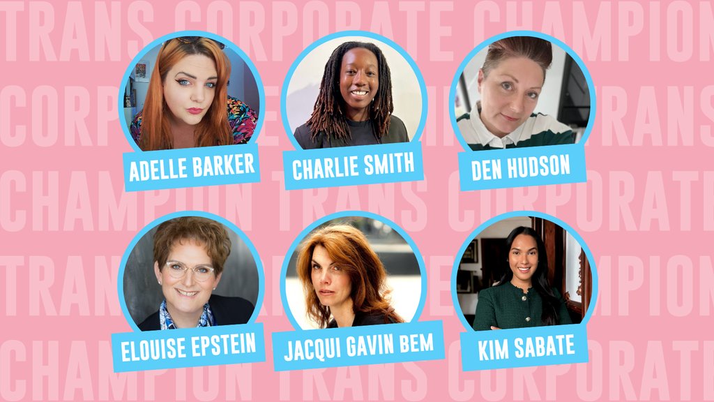 MEET THE FINALISTS - Trans Corporate Champion 

Adelle Barker
Charlie Smith
Den Hudson
Elouise Epstein
Jacqui Gavin
Kim Sabate

Good luck to all the finalists!

#TransintheCityAwards #TransintheCity