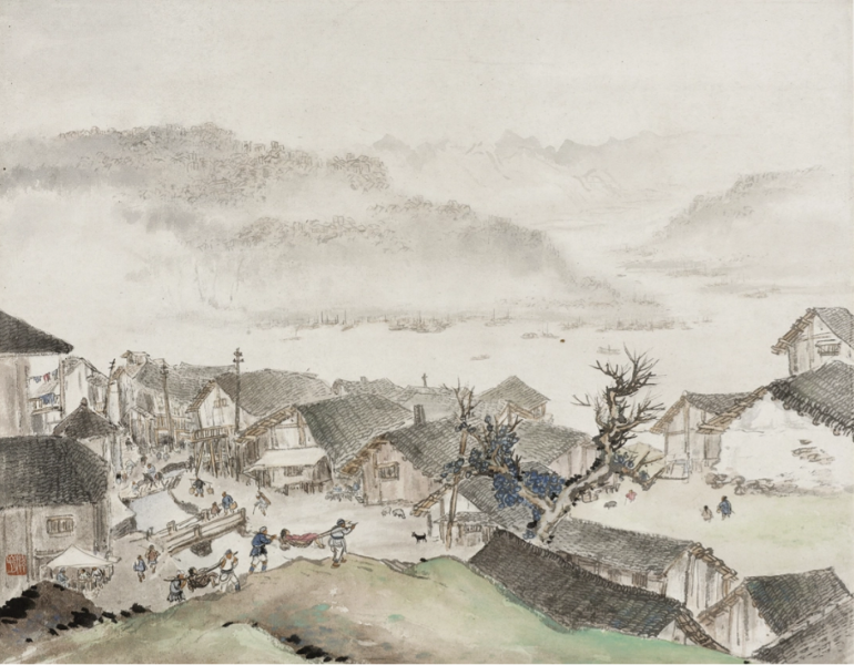 Fog Chongqing, 1940, By Guan Shanyue

#chinesesketch #chinesepainting #guanshanyue