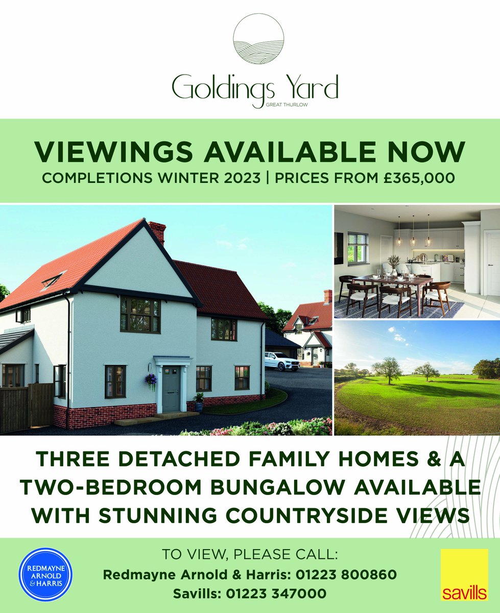 Viewings available now, completions winter 2023! 🔑 Find out more about our exclusive Goldings Yard development in Great Thurlow here: loom.ly/RkWv6U4 
#NewHomesForSale #LaraghHomes