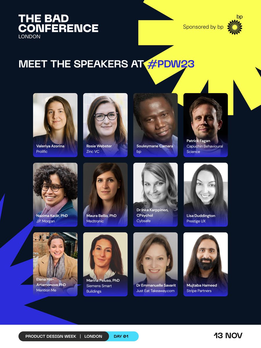 ItsIconicAgency's tweet photo. Only one week left until The #BADConference starts off #ProductDesignWeek London and Final Release tickets are selling out quickly. Have you booked your seat yet?
https://t.co/eFPOcvy9Ul
#PDW23 #UXPsychology #UXEventsLondon https://t.co/cpXzxD20nh