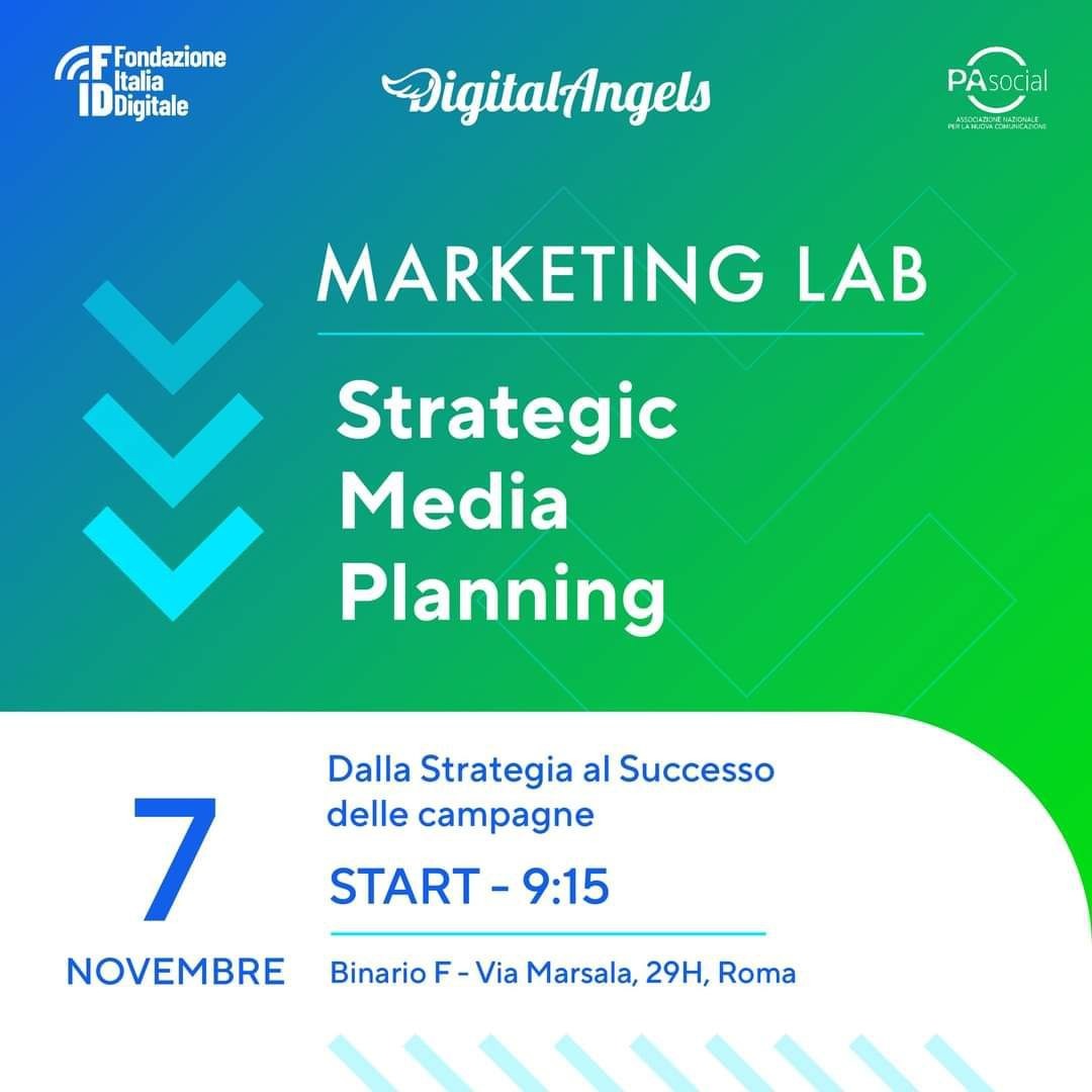 Fondazione_FID's tweet photo. Torna #MarketingLab, il ciclo di eventi di formazione che organizziamo con @digitalangels e #PASocial. Parliamo di Strategia: dall'analisi agli strumenti, scopriamo la cabina di regia di una campagna di comunicazione. Ne parliamo a #BinarioF: https://t.co/Ht7H2iFjVu📌7/11, 09.15 https://t.co/93UvfFHbyt