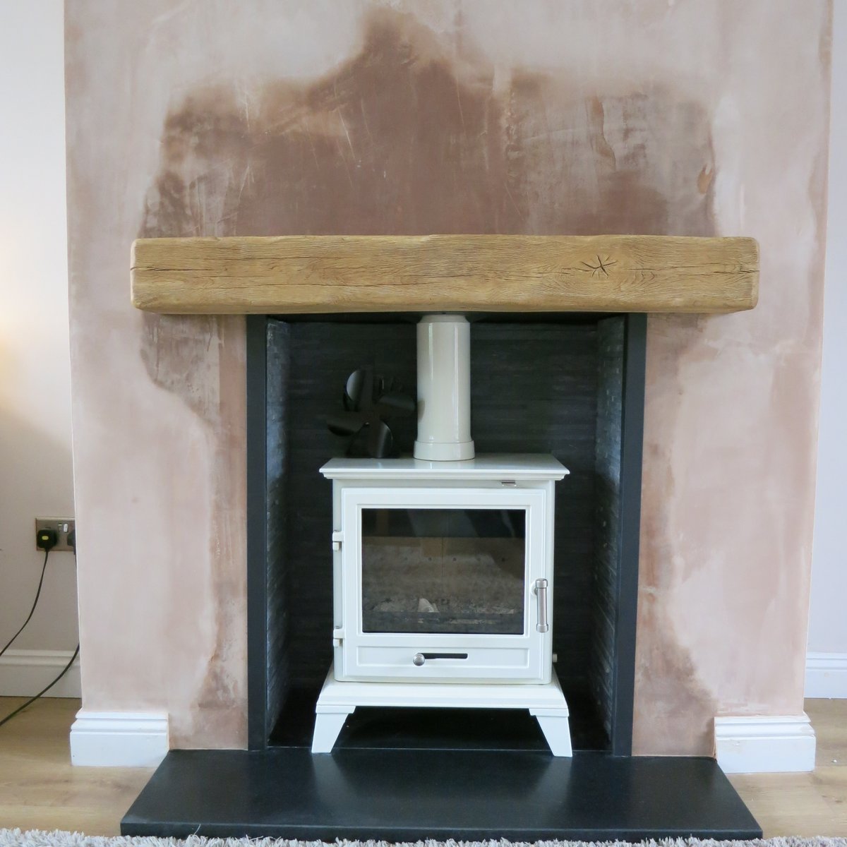 A busy month of installs!! This is one of our favourites a <a href="/rapidcarrot77/">Cece Mulroy</a> Classic Eco 8 stove in warm white, grey tiled chamber with an <a href="/FocusFireplaces/">Focus Fireplaces Manufacturing</a> beam and an <a href="/CheshireMarble/">Cheshire Marble</a> black granite hearth #manchester #supportlocalbusiness