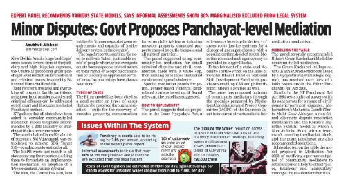 mopr_goi's tweet photo. The #Centre is proposing #GP level mediation for small civil &amp; #criminal issues to deter #highlitigationexpenses on minor issues like #RentRecovery, etc.; all the #states are asked to consider community-led mediation model templates as recommended by 2021 #MoPR expert committee. https://t.co/uo7OdDYyCQ