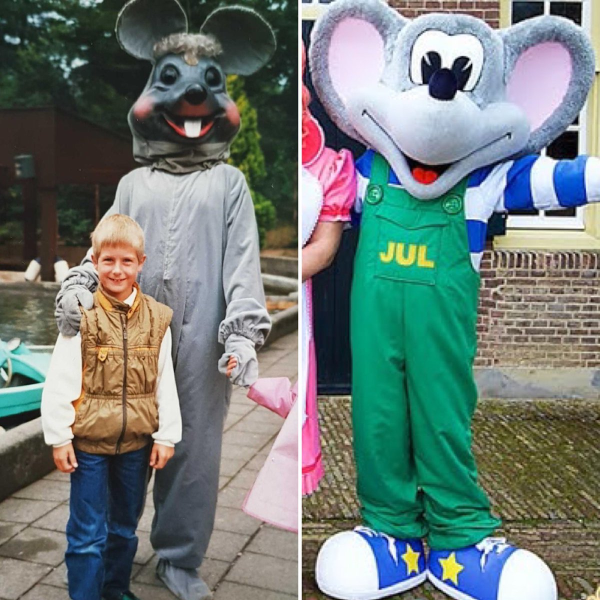 Die Jul uit <a href="/dejulianatoren/">Kinderpretpark Julianatoren</a> is in de loop der jaren toch lekker “opgeknapt” Links is uit 1988, rechts de huidige 😅 #julianatoren #Halloween