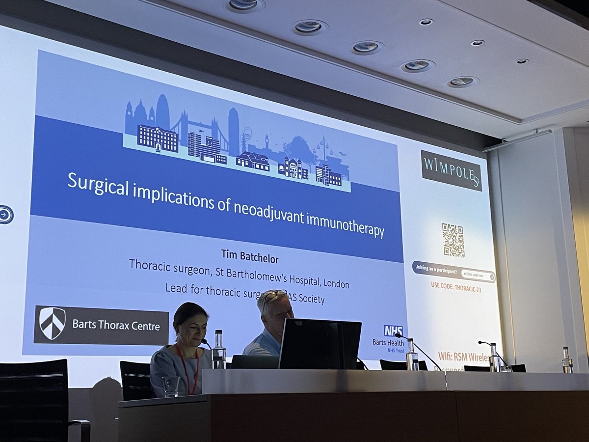 Great overview on the Impact of Neoadjuvant Immunotherapy on Surgery at  the joint <a href="/SCTSUK/">SCTS UK</a> <a href="/ACTACCUK/">ACTACC</a> meeting by Tim Batchelor from <a href="/ThoraxCentre/">Barts Thorax Centre</a> #SCTSACTAAC2023