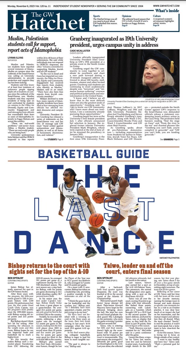 Today’s front page <a href="/gwhatchet/">The GW Hatchet</a>