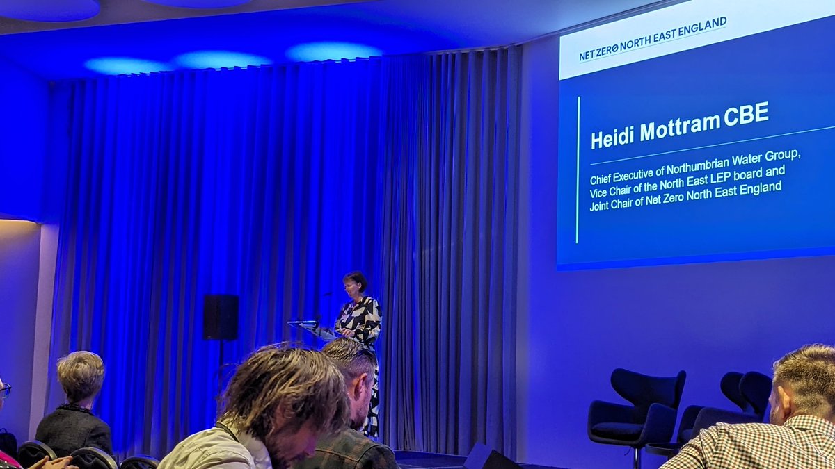 ArlenPettitt's tweet photo. I'm at the #NetZeroNE Summit at the @CrownePlazaNCL - a big turnout to hear about the potential for net zero in the region - £1.9bn annually, 27,000 jobs - and progress from the Net Zero North East England partnership, which includes @NorthumbrianH2O, @NorthTyneCA, @northeastlep. https://t.co/s9NEZZIh2D