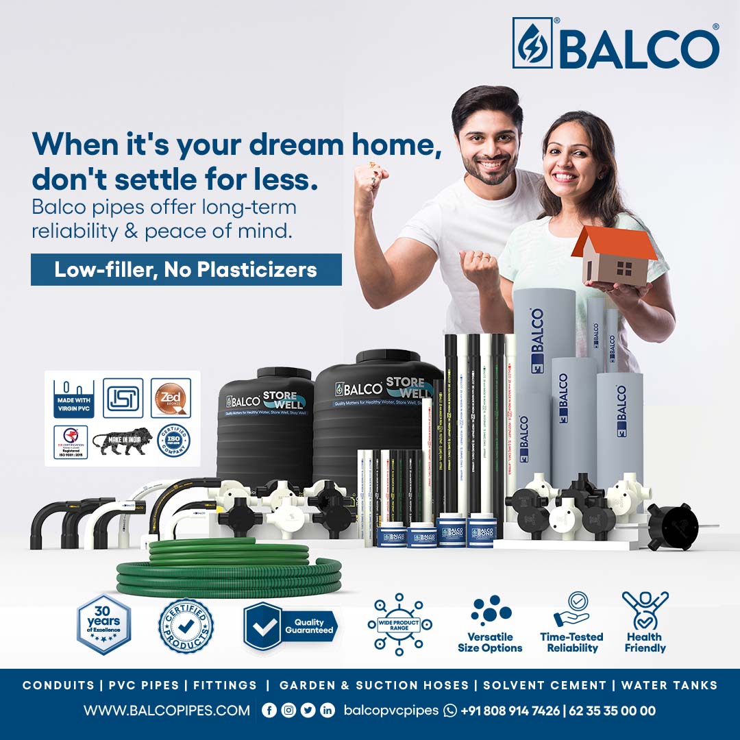 balcopvcpipes's tweet image. When it comes to your dream projects, never settle for less. Balco offers top-quality electrical conduits and waterpipes, making it the number one choice. Choose the best and live with peace of mind. 🏗️💧✨ #BalcoQuality #DreamProjects #PeaceOfMind #BalcoQuality