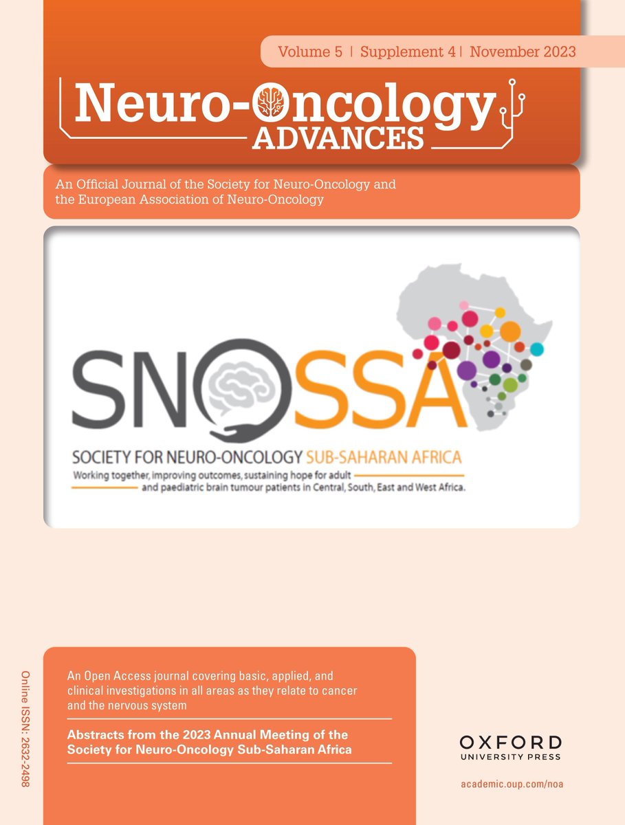 Our new supplement, #Abstracts from the 2023 Annual Meeting of the Society for #NeuroOncology Sub-Saharan #Africa, is now out! 

buff.ly/40qL1TF

<a href="/gelarehzadeh/">gelareh-zadeh</a> <a href="/NeuroOnc/">SNO</a> <a href="/SNOSSA1/">Society for Neuro-Oncology Sub-Saharan Africa</a> #SNOSSA