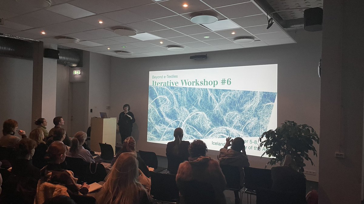 mmd_aalto's tweet photo. Greetings from Reykjavik! We are at the 6th iterative workshop of the #BeyondeTextiles project with our partners from @UniTurku @VIAuniversity @hogskolaniboras &amp; of course @listahaskolinn as the organizer of this event ✨ #smarttextiles
@AaltoUniversity @mateng_utu #mmd_aalto https://t.co/EBadpoe1Bp