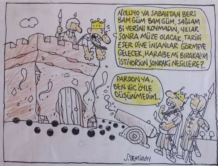demiray_seb's tweet photo. #kale #kral #savaş #top #sur #harabe #tarihieser #cartoon #cartoons #cartoonart #karikatür #SebahattinDemiray https://t.co/8LQruy09Wc