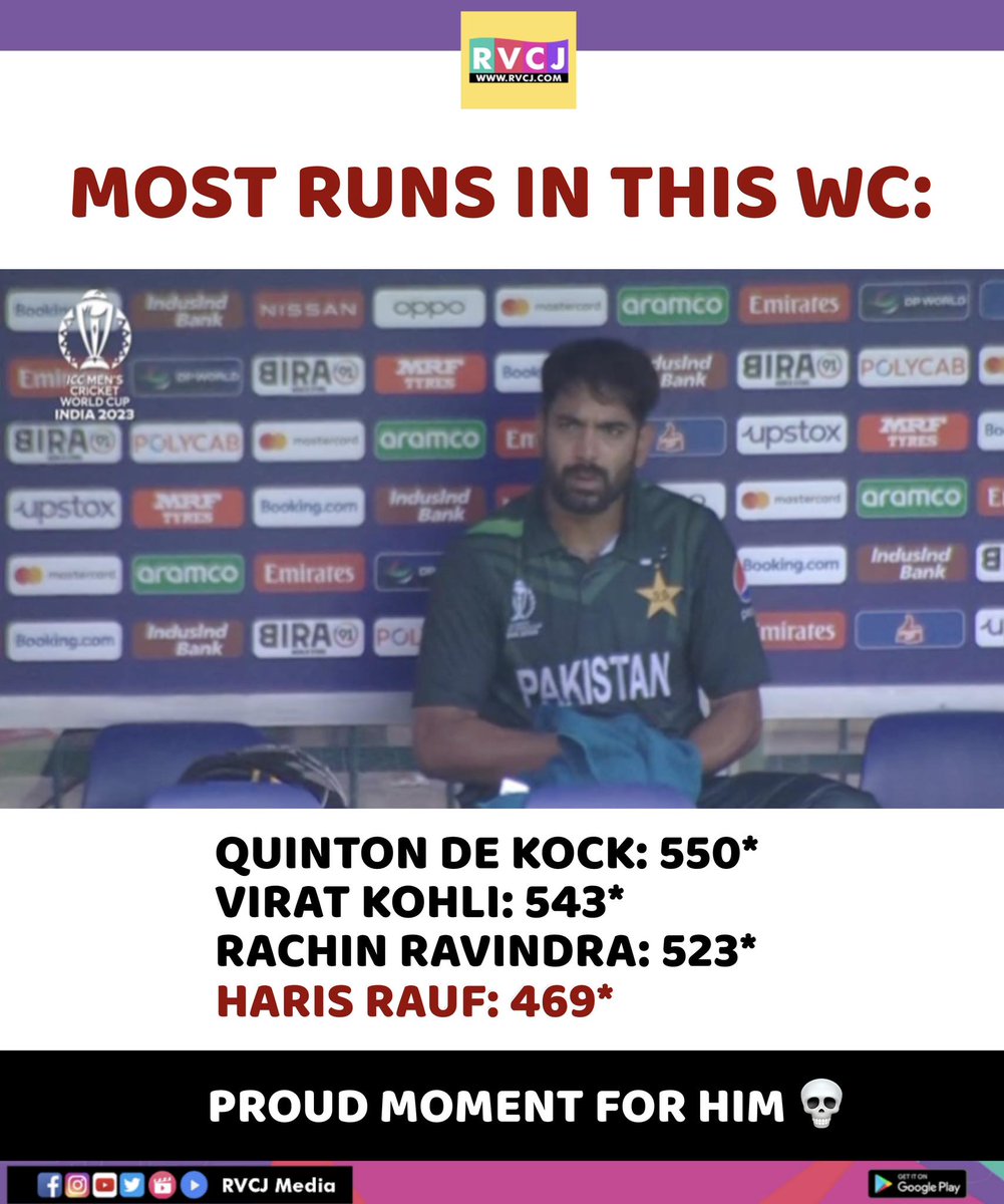 RVCJ_FB's tweet photo. Most Runs In This World Cup https://t.co/V4NfkwNE8y