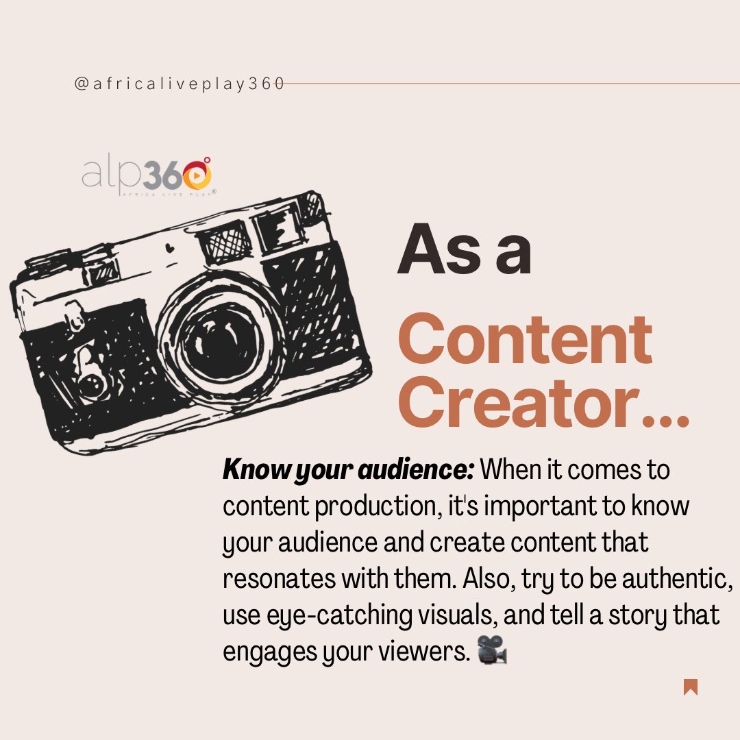 official_alp360's tweet photo. Knowing whom you are creating for and how to engage them is as important as the content itself. 

Happy Monday and remember to create amazing contents this week!
#HappyMonday #ALP360 https://t.co/Viedvkada7