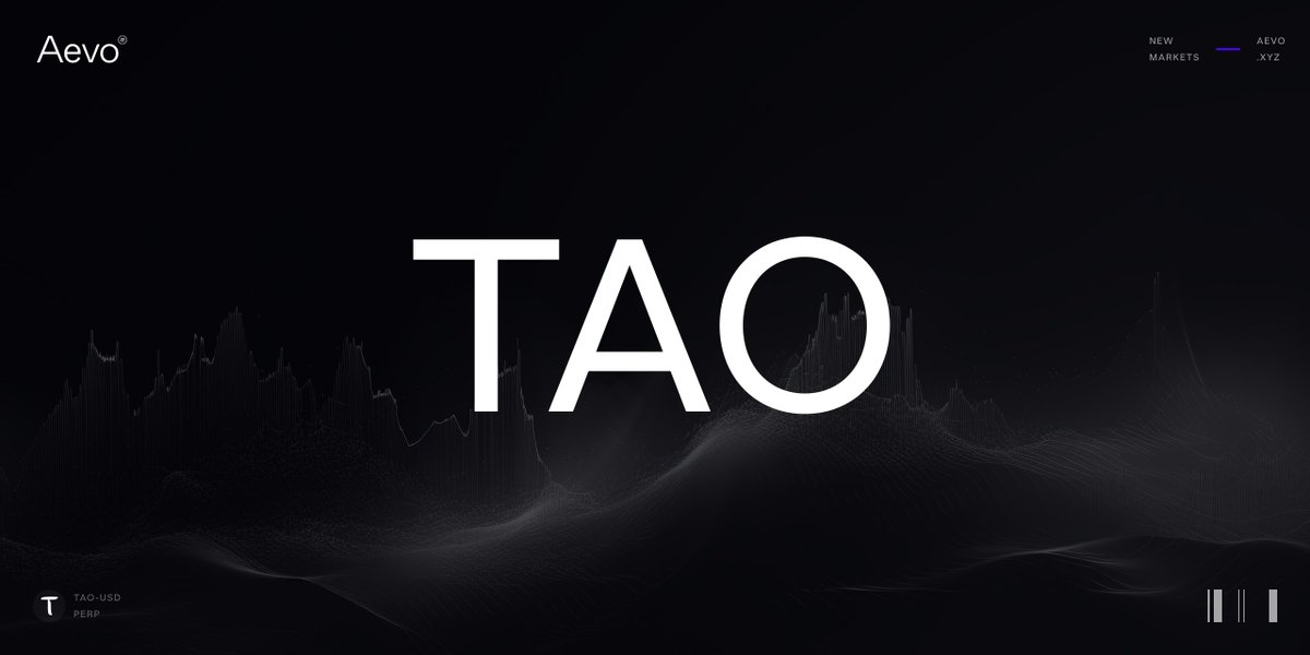 New Listing: $TAO <a href="/opentensor/">Openτensor Foundaτion</a> 

Aevo is the first exchange (CEX or DEX) to list $TAO perpetual futures.

Trade $TAO-PERP here today app.aevo.xyz/perpetual/tao