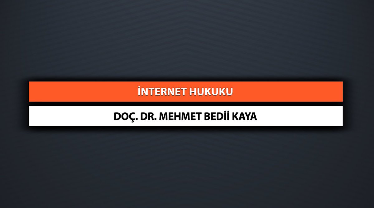 🔖Bilişim Hukuku dersinde kullandığım İnternet Hukuku sunumumu paylaşmak isterim. Sunumda, konuyla ilgili tez/proje önerileri ve literatür tavsiyesi de bulunmaktadır. Faydalı olmasını dilerim...

Sunum ücretsiz olarak mbkaya.com/internet-hukuk… adresinden indirilebilir.
