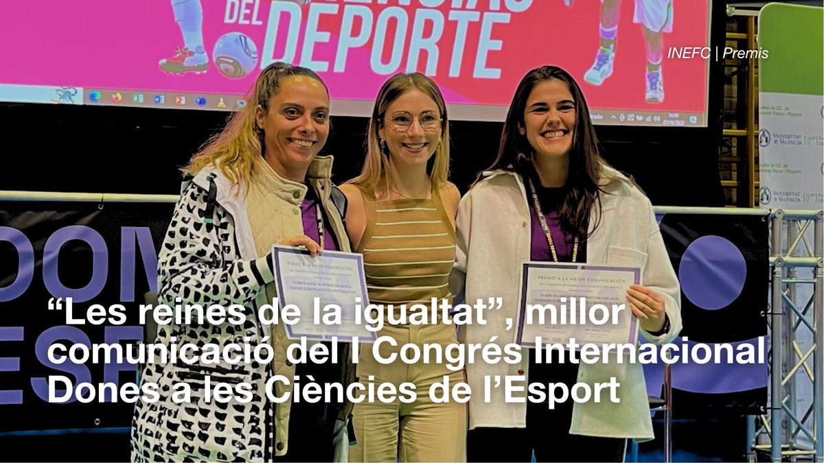 🏛️ PREMIS | La doctoranda Cristina Calvo i la doctora Silvia Garcías de Ves, guardonades al <a href="/donaiesportuv/">Càtedra de Dona i Esport</a>
 
🏆  Amb “Les reines de la igualtat. Una performance per visibilitzar les desigualtats de gènere a l'esport des de la perspectiva de la dona”

ℹ️ tuit.cat/6hnnz