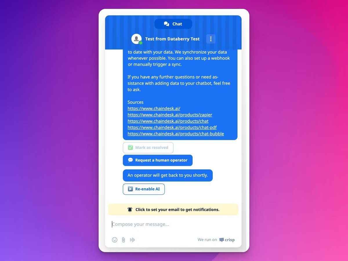 Chaindesk tweet media