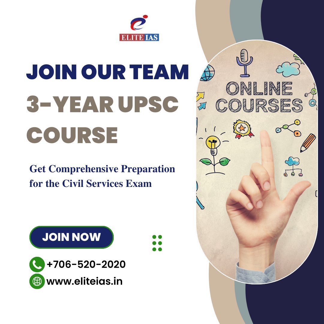 3 Years Integrated Course for UPSC

Enrol in Elite IAS 3 Years Integrated Course today and start your journey towards becoming a UPSC civil servant.

eliteias.in/classroom-prog…

#upscpreparation #civilservicesexams #eliteias #careergoals
