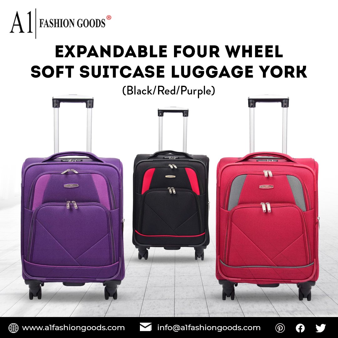 A1FashionGoods's tweet image. Get ready to turn heads and make your journey a breeze.

Elevate Your #TravelGame with #A1FashionGoods!

Introducing our stunning Expandable #FourWheel #SoftSuitcaseLuggage York in three fabulous colours - Black, Red, and Purple!

🛍👉a1fashiongoods.com/collections/so…

#TravelInStyle
