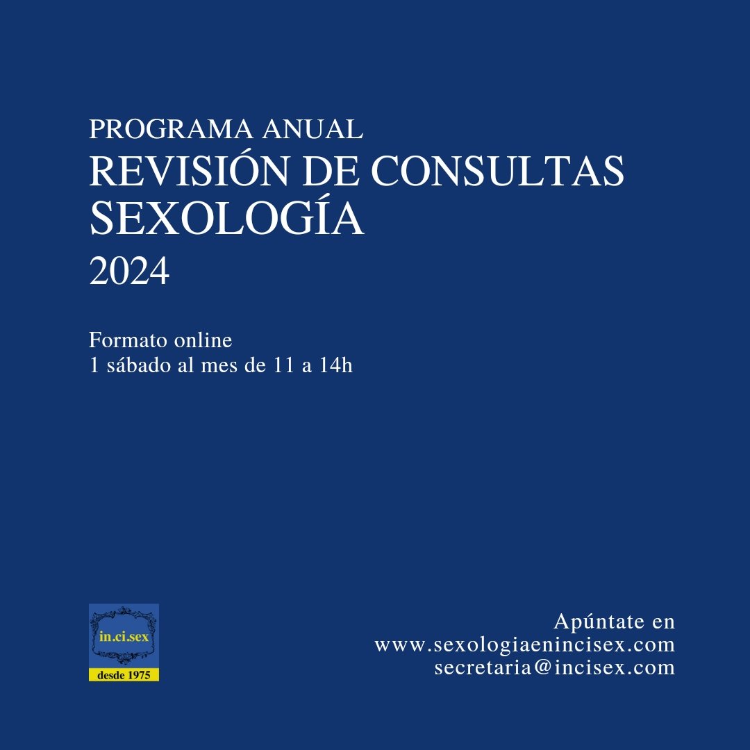 INCISEX's tweet image. 📣También se abre plazo de inscripción para el programa de revisión de consultas de Sexología.
Si eres sexólog@ titulado #Incisex y quieres formar equipo de trabajo entre   profesionales apúntate aquí ⬇️
sexologiaenincisex.com/estudiar-sexol…
O escríbenos a
✉️secretaria@incisex.com