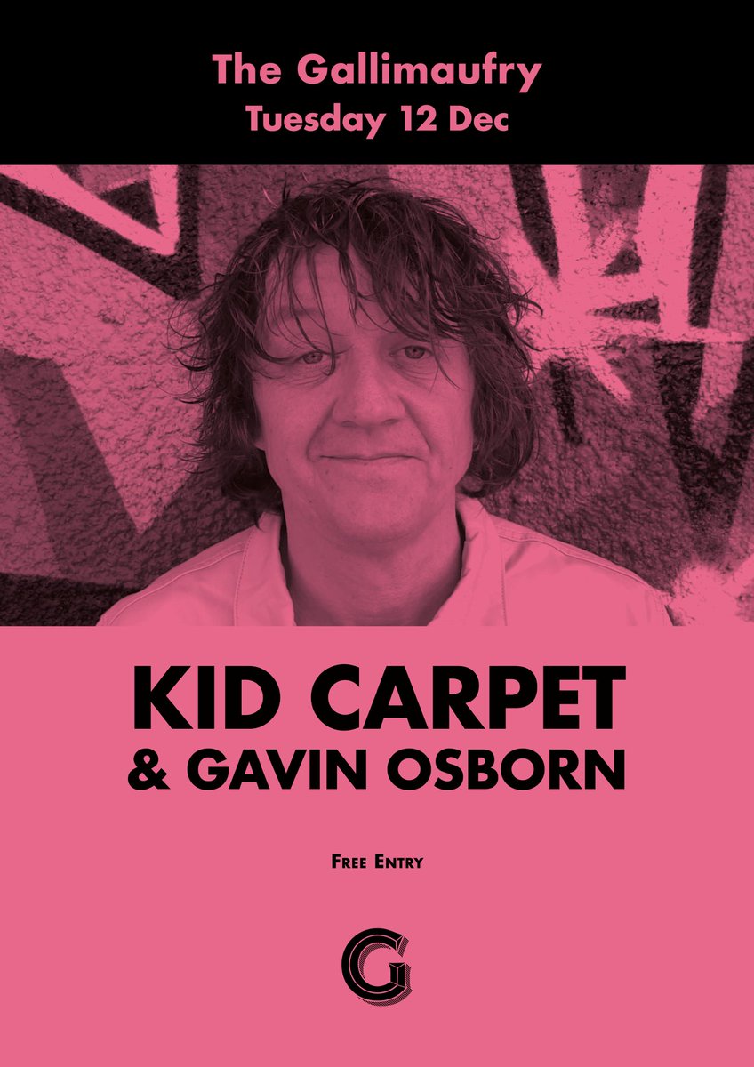 I love ⁦@KidCarpet⁩ so this is very exciting for me. Come along if you can. Free entry at ⁦@TheGalliBristol⁩ on 12th December 🤟