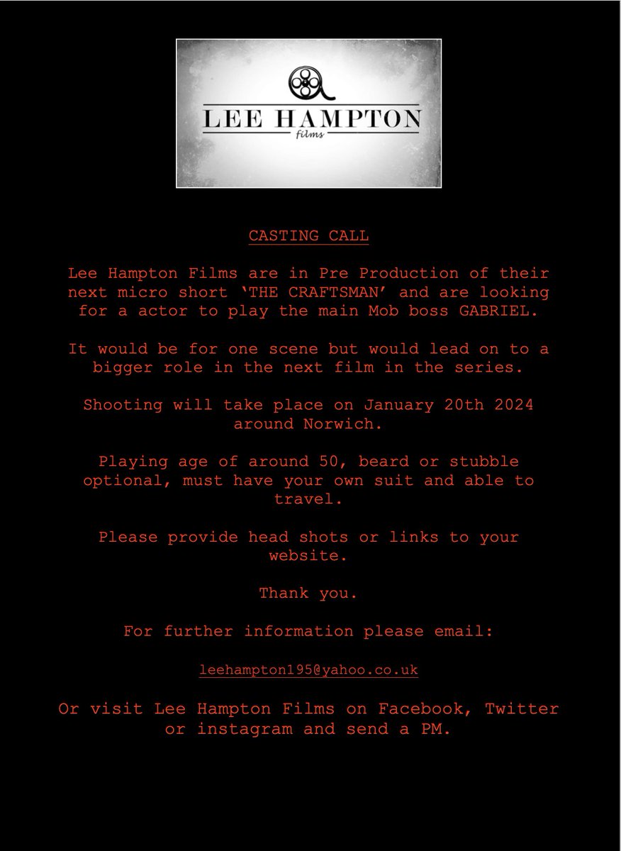 Lee Hampton Films (@LeeHamptonFilms) on Twitter photo 2023-11-06 10:30:11