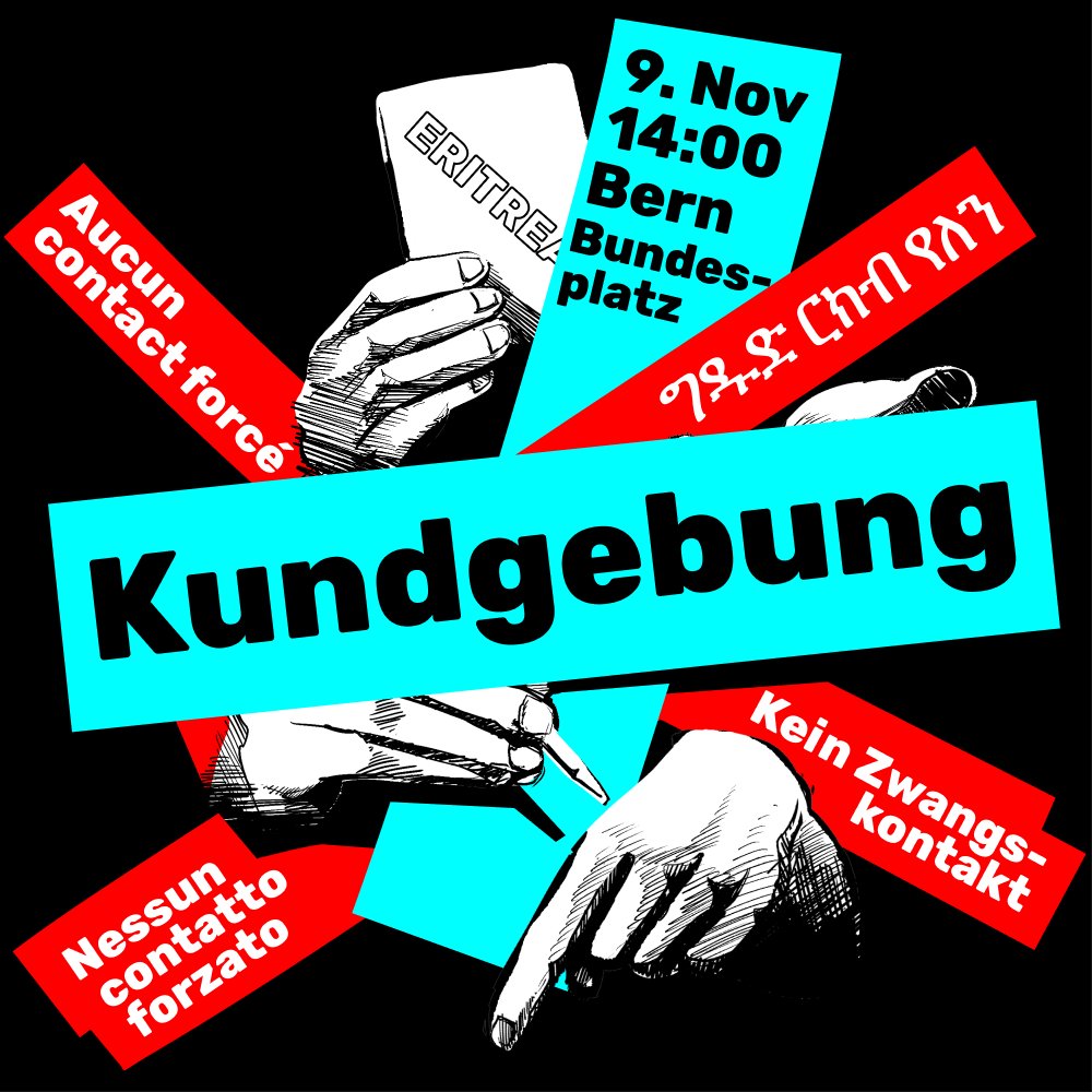 Migrant Solidarity Network (@networkmigrant) on Twitter photo In #Eritrea herrscht eine der schlimmsten Diktaturen der Welt. Die Schweiz soll nicht mehr mit der dieser Diktatur kollaborieren. Zwangskontakt zum Regime, Zwangsabgaben an das Regime und Nötigungen durch das Botschaftspersonal des Regimes müssen endlich enden. <a href="/EMBSchweiz/">Eritreischer Medienbund Schweiz (EMBS)</a> In #Eritrea herrscht eine der schlimmsten Diktaturen der Welt. Die Schweiz soll nicht mehr mit der dieser Diktatur kollaborieren. Zwangskontakt zum Regime, Zwangsabgaben an das Regime und Nötigungen durch das Botschaftspersonal des Regimes müssen endlich enden. <a href="/EMBSchweiz/">Eritreischer Medienbund Schweiz (EMBS)</a>