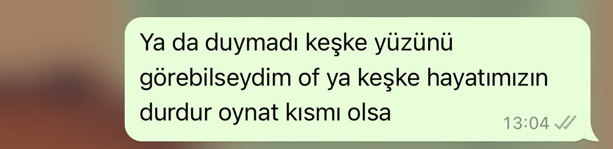 Şu sıralar tek ihtiyacım