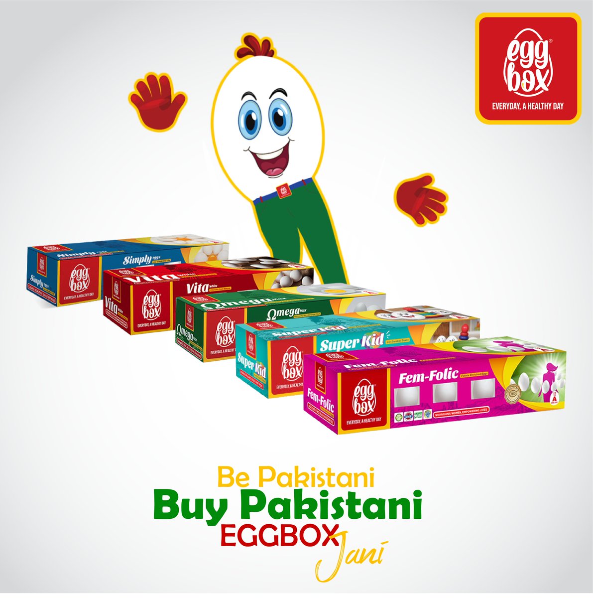 Eggbox is recognized as a Pakistan's Best Egg Brand🥚🥇

#BePakistaniBuyPakistani #BePakistaniBuyPakistaniEggboxJani #PremiumEggBrandInPakistan 🇵🇰 #EveryDayAHealthyDay #OmegaMax #VitaWhite #Simply #SuperKidEggs #FemFolicEggs #GoldenEggAward #YehKoiAamAndaNahi #Trending