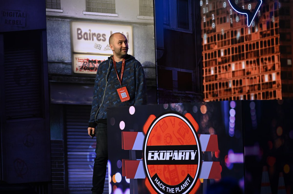 SecurityGen_'s tweet photo. 🔒 Pavel Novikov, our Head of Telco Security Research, rocked the  @ekoparty in Argentina! Stay tuned for his insights on IMS  network security. 🕵️‍♂️📡 #TelcoSecurity #Cybersecurity #IMSNetwork  #EkoParty #InfoSec https://t.co/hVKY0drb3J