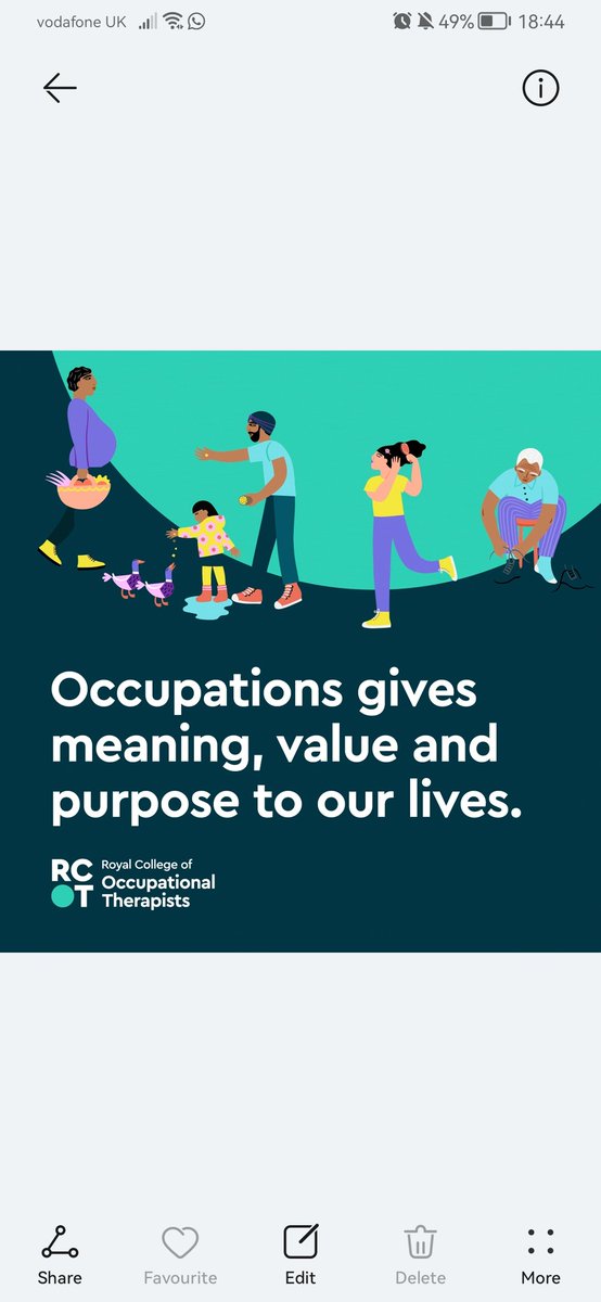 Happy Occupational Therapy week.  This #OTweek I will be thinking about the occupations that matter to me and who I work with