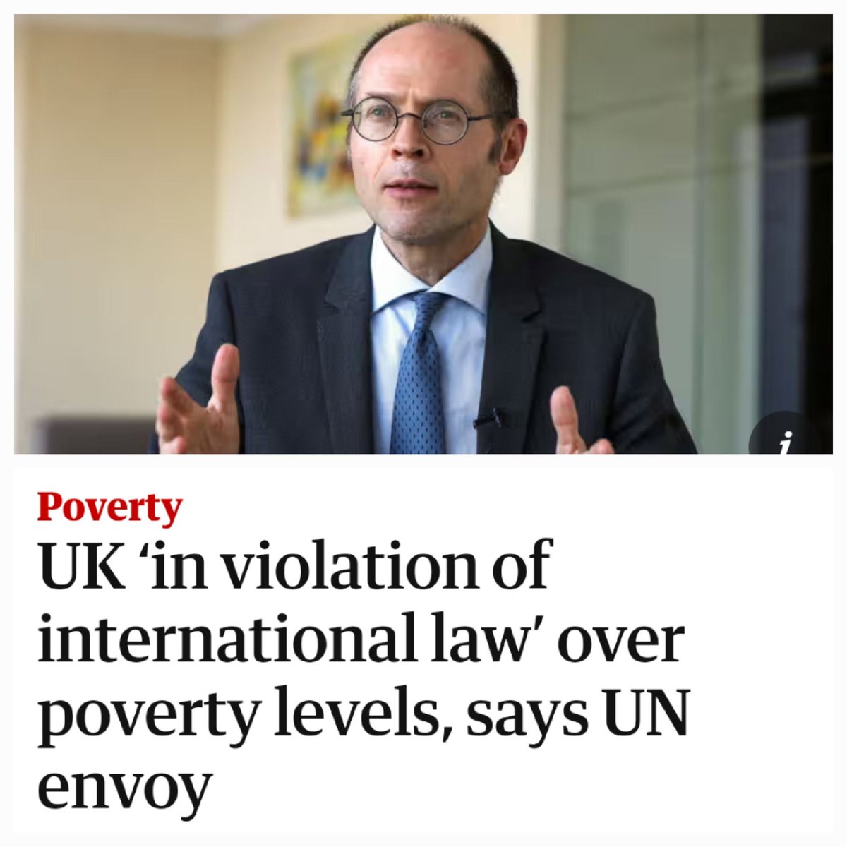 jeremycorbyn's tweet image. A UN envoy says that poverty levels in the UK are in violation of international law. 

Meanwhile, Suella Braverman wants to ban homeless people from sleeping in tents.

Poverty is not a lifestyle choice. It is a political choice taken by this cruel and callous government.
