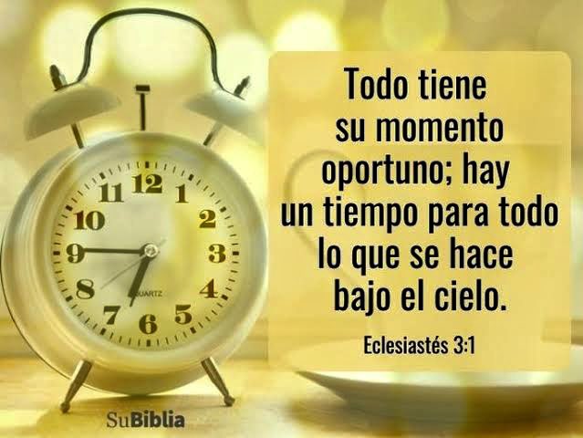 Ecl. 3 Hay dos cosas fundamentales que debemos entender, la primera es que el tiempo de Dios es perfecto, y la segunda es que todas las cosas tienen su momento. Si en la vida pasamos por difíciles momentos, que solo sean para nuestro crecimiento #rpsp