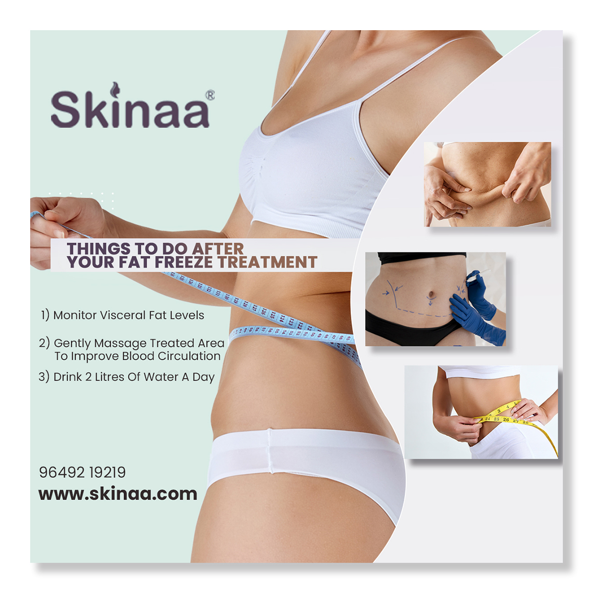 Skinaa Clinic on X: #Fatfreezing- Is a non-invasive cosmetic procedure  designed to reduce localized pockets of fat by #freezing the fat cells.  Optimize fat freezing outcomes with these habits: Stay #hydrated, maintain