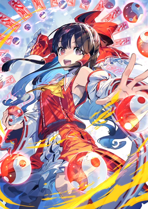 秋季例大祭で(た-15b)「Touhou ULTIMATE Mix」様から頒布される東方クラブアレンジCD『Touhou ULTIMATE Festival Mix』のジャケットイラストを描かせていただきました!よろしくお願いします!!これはその全体イラスト!公式サイト 