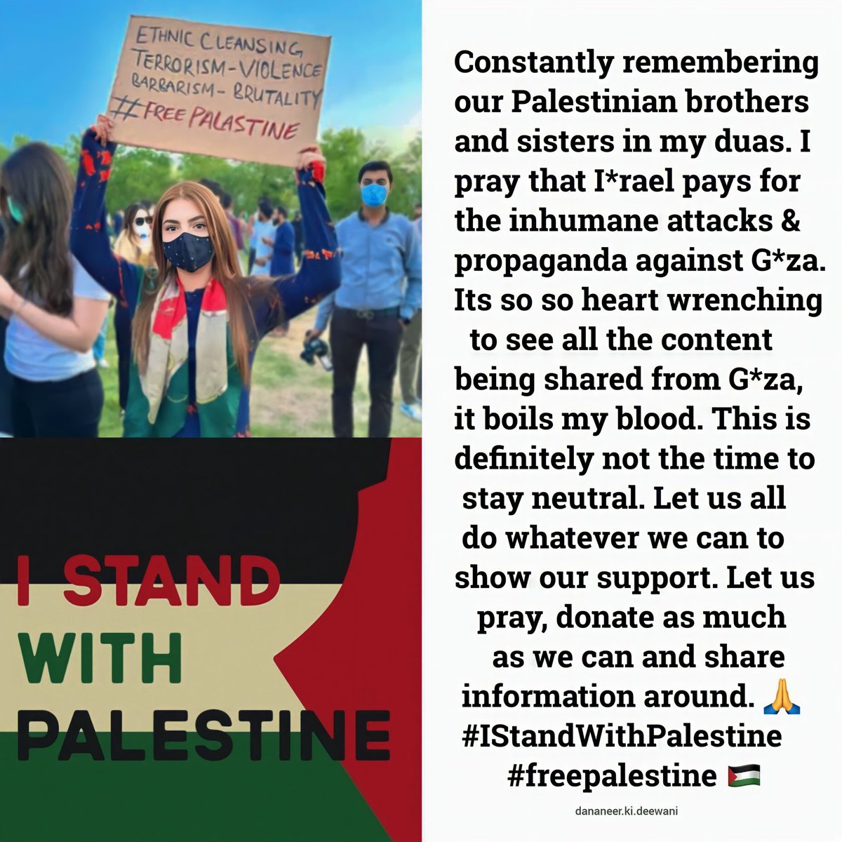 dananeerisworld's tweet photo. P.s. I understand that this is a difficult time but I request you to practice kindness. There’s no point of dragging and pointing fingers at each other. The least you can do is to be empathetic &amp; respectful during this time. 🙏🏻  #freepalestine 🇵🇸 https://t.co/E6lyS6eylF
