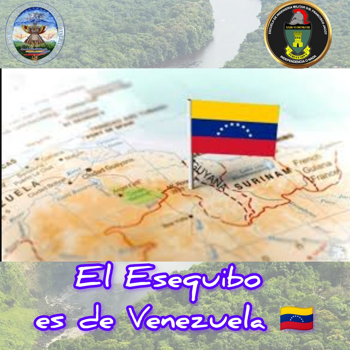 El Esequibo es Nuestro 🇻🇪
#ElEsequiboEsVenezuela 
#Venezuelaíntegra 
#fanb 
#umbv 
#ElSolDeVenezuelaNaceEnElEsequibo