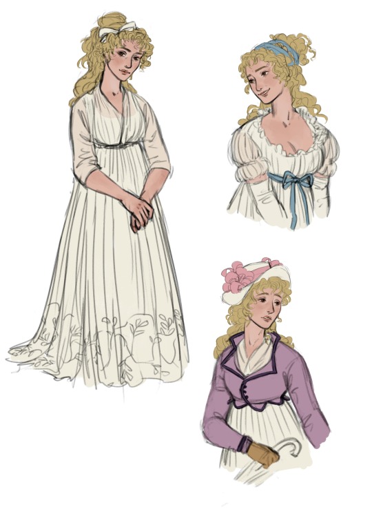 "Artist, show me your most popular piece"

It's these sketches of Lizzy and Jane from Pride and Prejudice in mid 1790s clothing because I'm not a fan of the 2005 movie costumes. I'm not sure if I ever posted them here