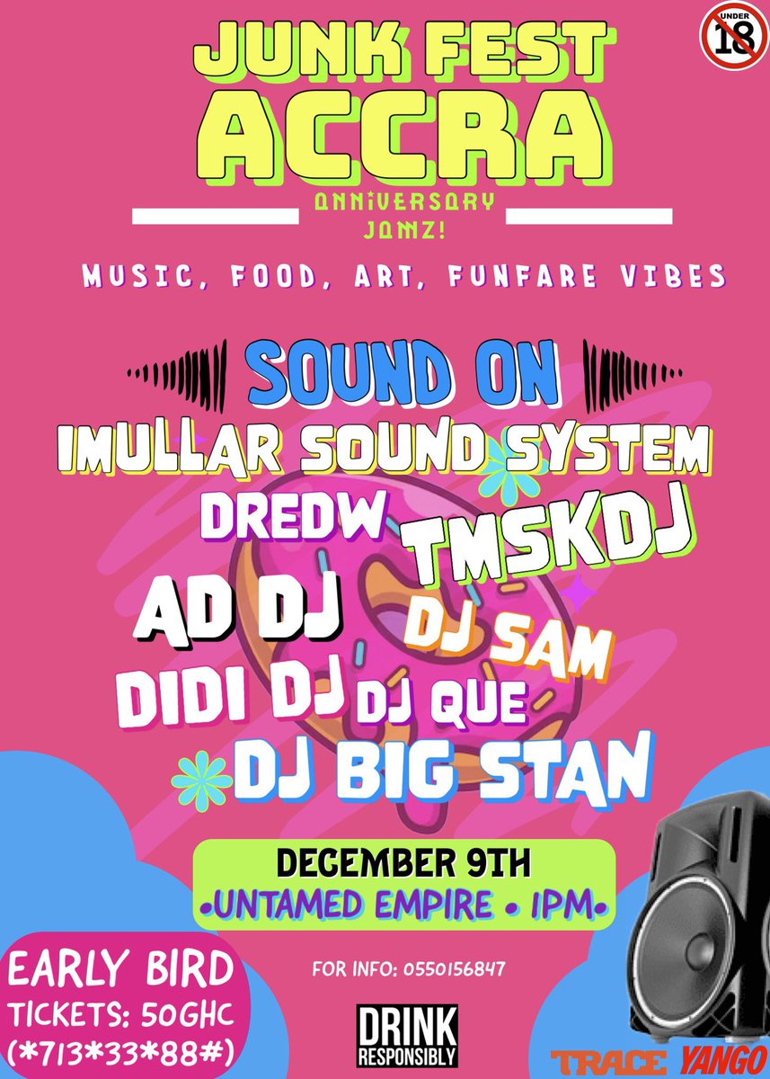Definitely one to look forward to! <a href="/JunkFestAccra/">#JunkFestAccra25🍟</a> comes alive on 9th December at the Untamed Empire, Spintex! ✨ This year’s Anniversary Jamz will be packed to the rafters with good food, music, art and vibes 💯

#JunkfestAccra #thehyperactive
