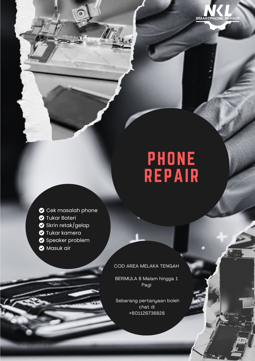 pinattz1's tweet photo. @draensaari HI ORANG MELAKA !!

SAYA ADA BUAT PERKHIDMATAN REPAIR TELEFON COD AREA MELAKA TENGAH😬 

SAYA START 8pm to 1am 

IOS ? ANDROID ? BOLEH SAHAJA TIADA MASALAH

JUST PM JE SAYA BERITAHU MASALAH TELEFON KORANG THEN KITA JUMPA BELAH MALAM SINCE SEMUA TNGH KERJA PAGI2 BETUL TAK? https://t.co/63maiSAcCH