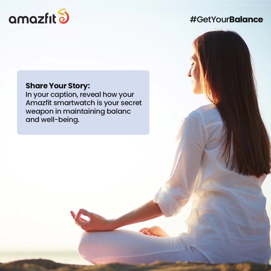 AmazfitIN's tweet photo. Contest Alert🎁

Discover Your Harmony With Amazfit

Life is a Balancing act, and your Amazfit Smartwatch is Your perfect equilibrium. Join #GetYourBalance Campaign and Share How Amazfit empowers you in your daily Life.
#AmazfitBalance https://t.co/br5uteaF5Z