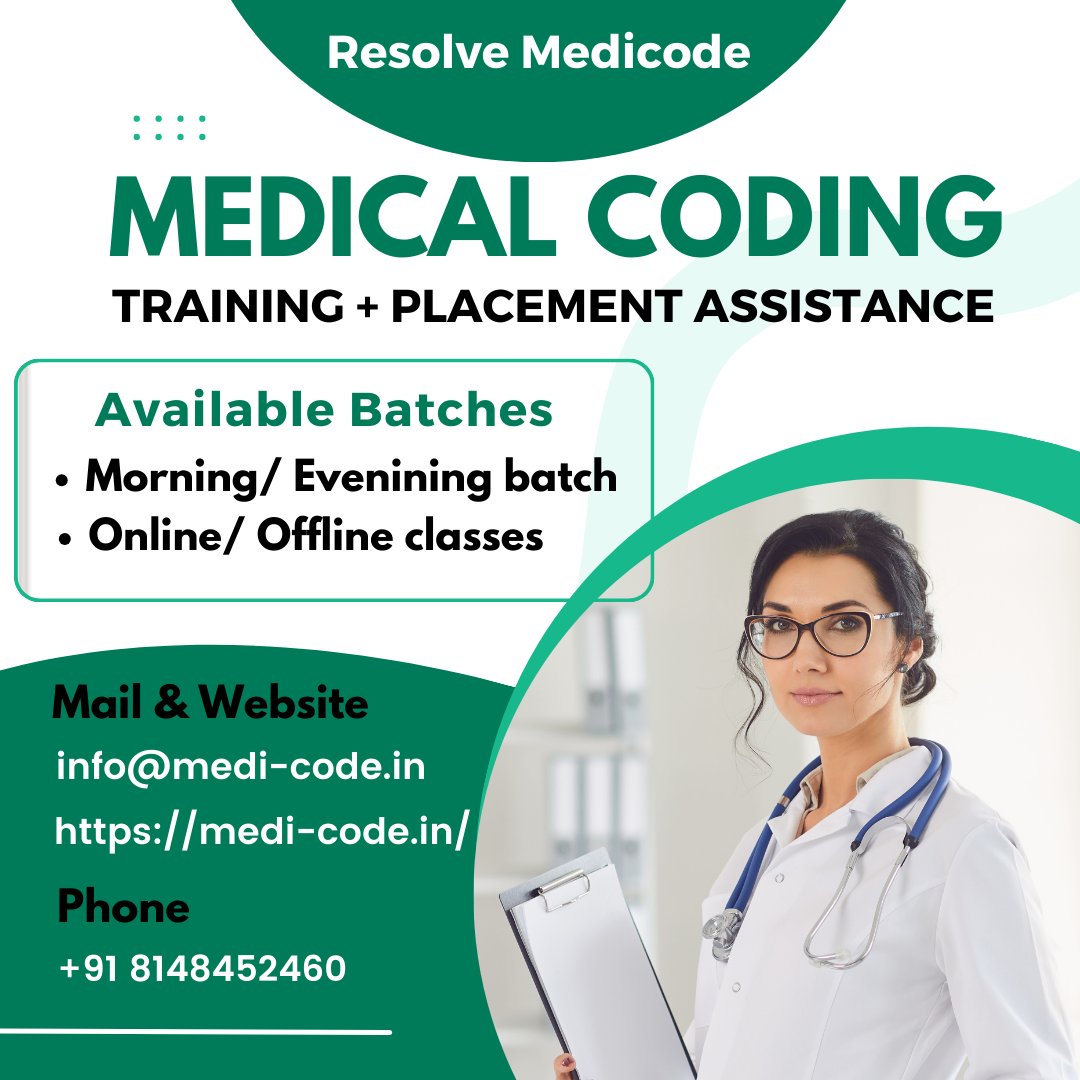 ResolveMedicode's tweet image. Top medical coding courses online will help you to develop your skills and knowledge.
medi-code.in/training/medic…
#Medicalcodingtraining #Medicalcodingcourses #Medicalcodinginstitute #Mediclacodingcoursesnearme