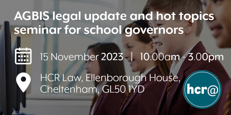 Join our #Education team as they host a seminar with <a href="/AGBIS2/">AGBIS</a>, providing an essential update for independent school governors. 

They’ll discuss future-proofing schools, the #TPS, #RAAC and safeguarding.

Book your space today: ow.ly/AiI250Q3P9G
