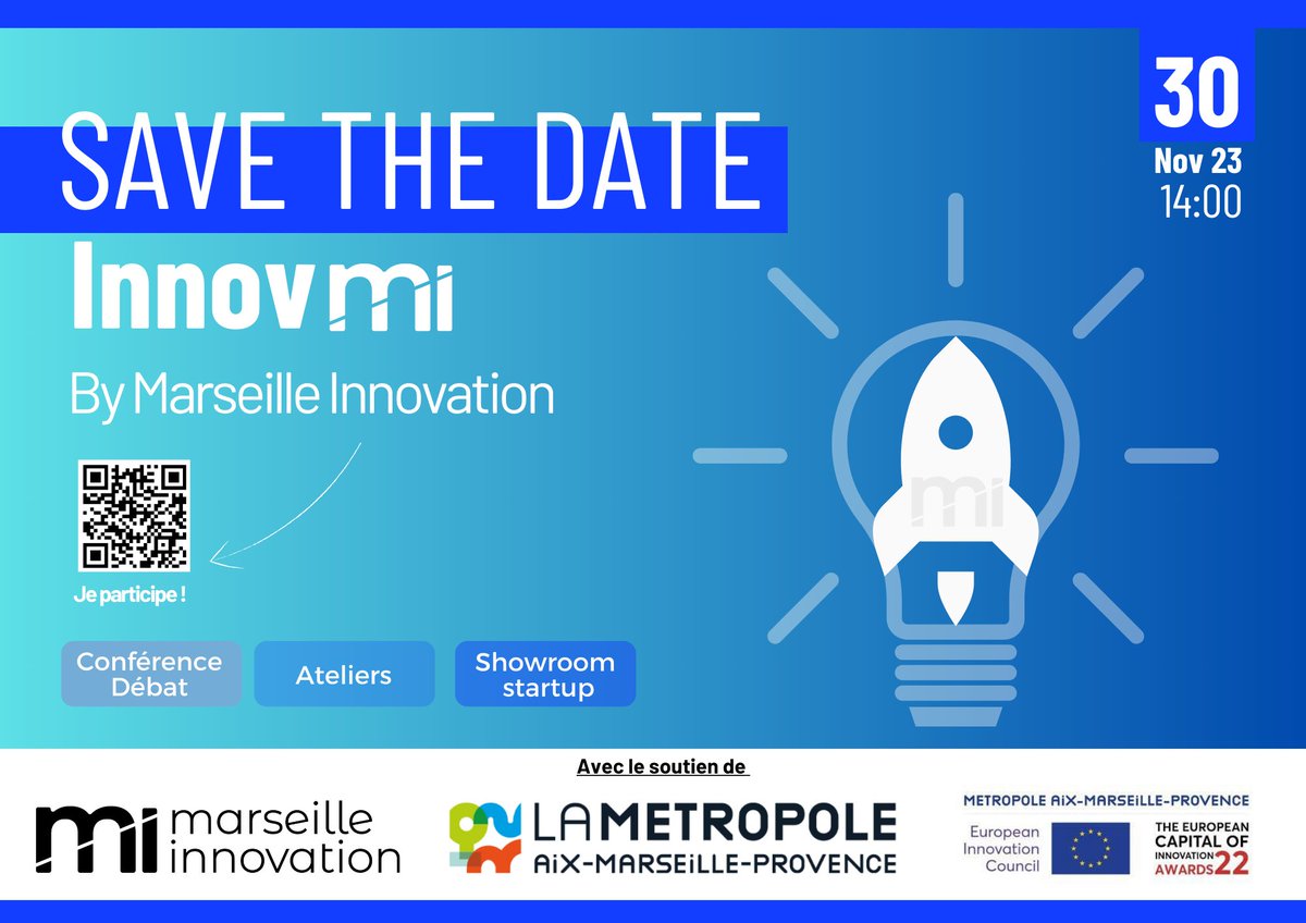 Marseille Innovation (@marseilleinnov) on Twitter photo ๐๏ธ๐ฆ๐๐ฉ๐ ๐ง๐๐ ๐๐๐ง๐ ๐๏ธ #InnovMI by <a href="/marseilleinnov/">Marseille Innovation</a> le jeudi 30 novembre ร partir de 14h00 !
๐๐๐ ๐ฝ๐ฟ๐ผ๐ด๐ฟ๐ฎ๐บ๐บ๐ฒ ?
Des ateliers, confรฉrence, un showroom startup, รฉchanges et networking autour dโun cocktail !
๐๏ธ๐ฃ๐ผ๐๐ฟ + ๐ฑ๐ฒ ๐ฑ๐ฒฬ๐๐ฎ๐ถ๐น๐: marseille-innov.org/save-the-date-โฆ ๐๏ธ๐ฆ๐๐ฉ๐ ๐ง๐๐ ๐๐๐ง๐ ๐๏ธ #InnovMI by <a href="/marseilleinnov/">Marseille Innovation</a> le jeudi 30 novembre ร partir de 14h00 !
๐๐๐ ๐ฝ๐ฟ๐ผ๐ด๐ฟ๐ฎ๐บ๐บ๐ฒ ?
Des ateliers, confรฉrence, un showroom startup, รฉchanges et networking autour dโun cocktail !
๐๏ธ๐ฃ๐ผ๐๐ฟ + ๐ฑ๐ฒ ๐ฑ๐ฒฬ๐๐ฎ๐ถ๐น๐: marseille-innov.org/save-the-date-โฆ