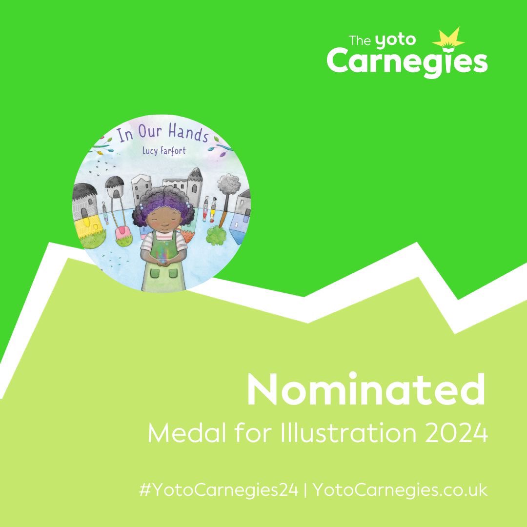 Exciting news... 'In Our Hands' has been nominated for the Yoto @CarnegieMedals for Illustration 2024! 🎊🎉 Congratulations @lucyfarfort and best of luck from our entire team! #YotoCarnegies24