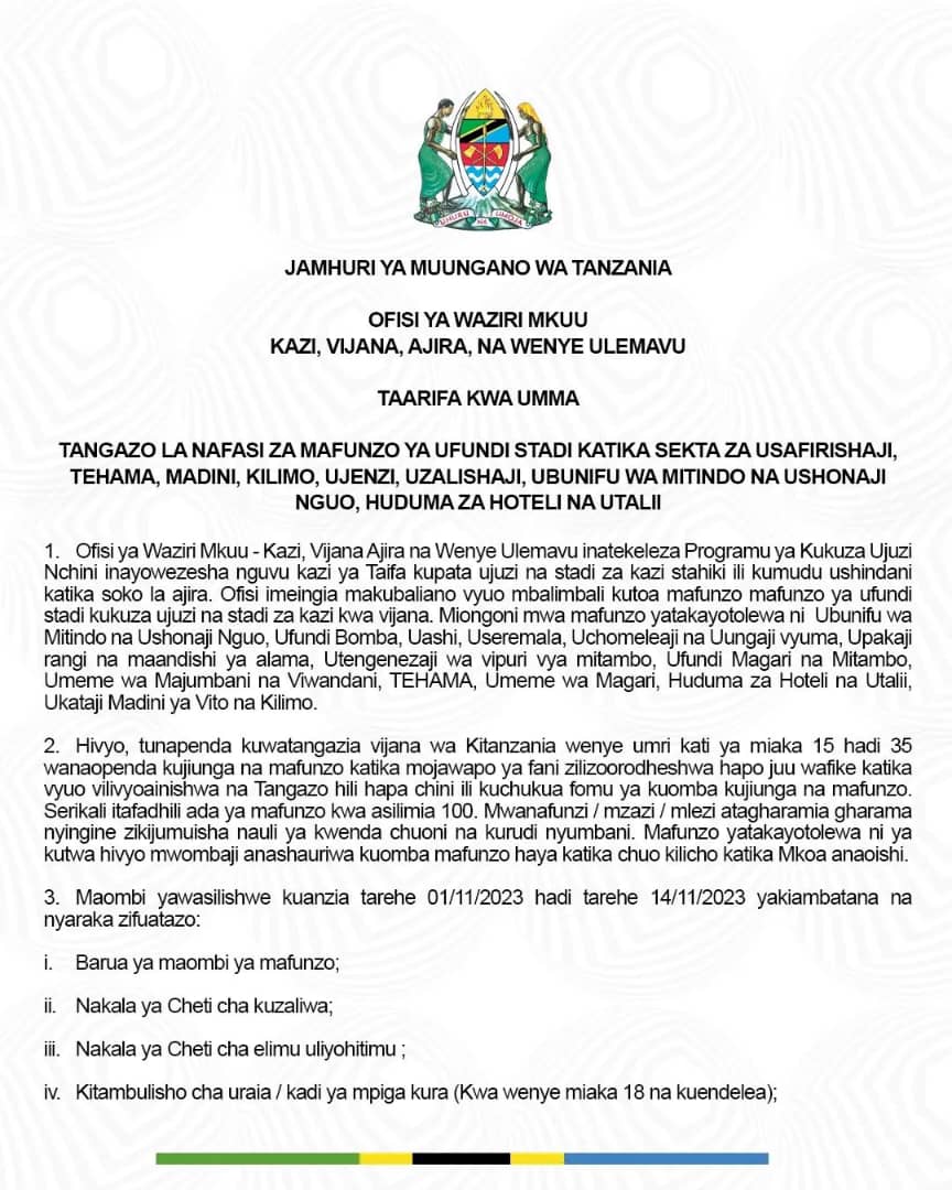 prossoff's tweet image. Wanangu ambao hamjakata tamaa na maisha bado mpo kitaa  kuna PROGRAMME imeanzishwa na VETA.

Ni unalipiwa ada ya masomo kulingana na kozi utakayotaka kusoma lakini ni kwa kutwa tu nauli ni juu yako mpaka utakapohitimu.

Kwa kifupi unalipiwa Ada, naombeni mchangamkie hii fursa,…