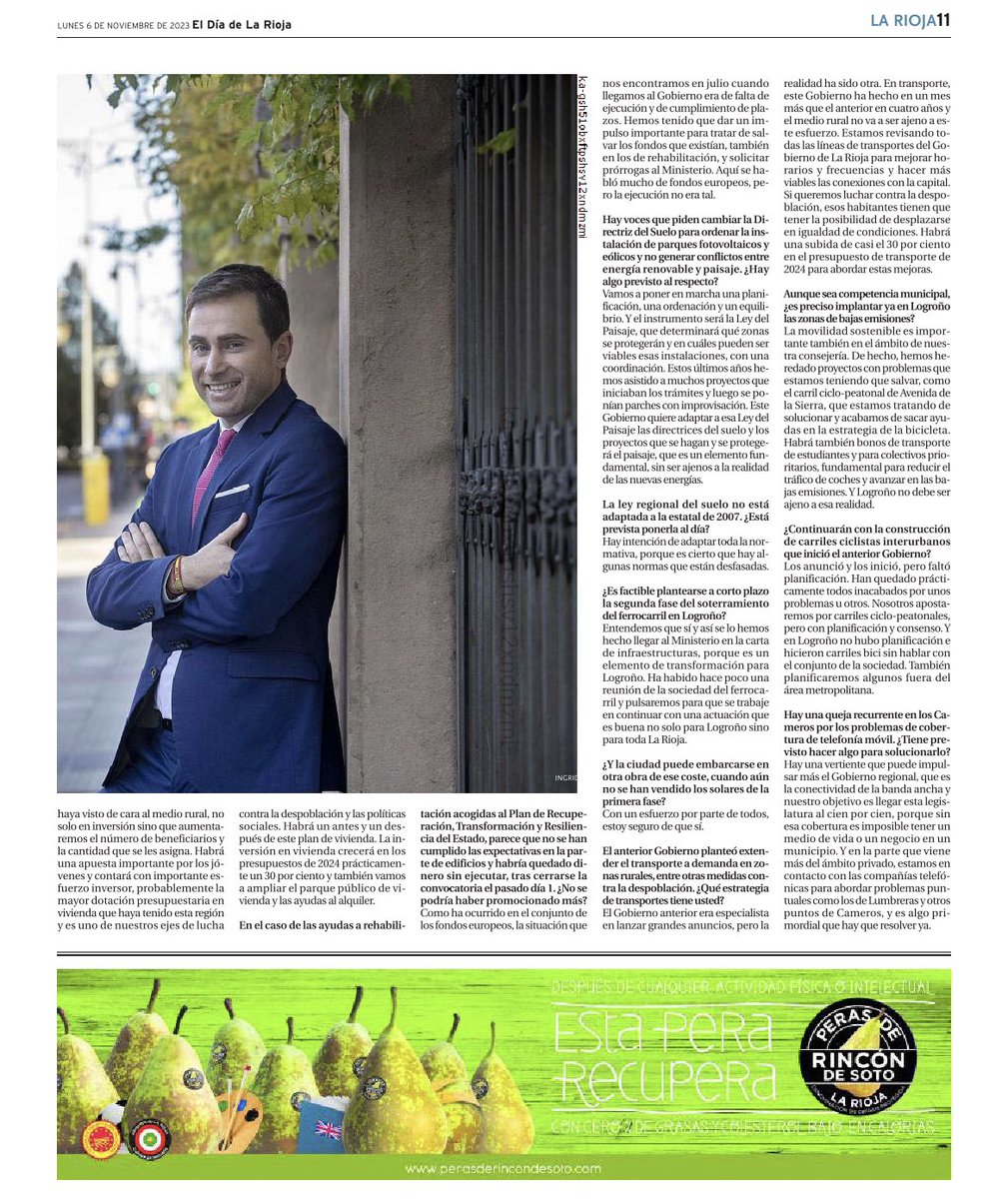 daniosesr's tweet photo. 🗞️ Creemos en La Rioja y defenderemos con firmeza que nuestra región cuente con las infraestructuras y el trato que merece.
Comparto con vosotros la entrevista que publica hoy @ElDiaLaRioja.
👇🏻👇🏻👇🏻👇🏻 https://t.co/rXtlxq2qJr