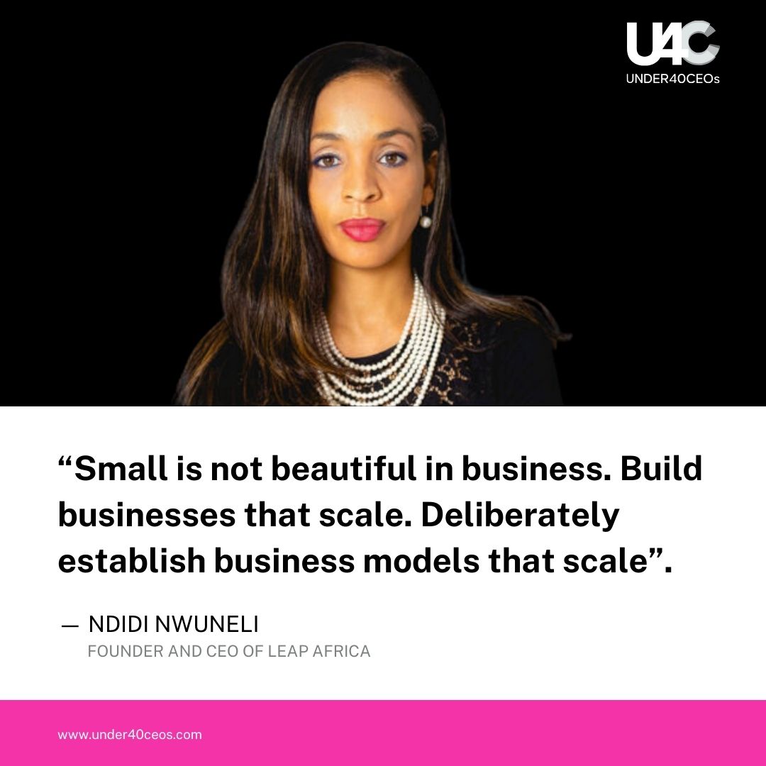 under40ceosng's tweet image. Small is not beautiful in business. Build businesses that scale. Deliberately establish business models that scale.”- Ndidi Nwuneli Founder and CEO of Leap Africa

#mondaymotivation #buildingscalablebusinesses #startsmallgobig